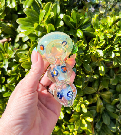 Fumed Little Flowers Glass Hand Pipe