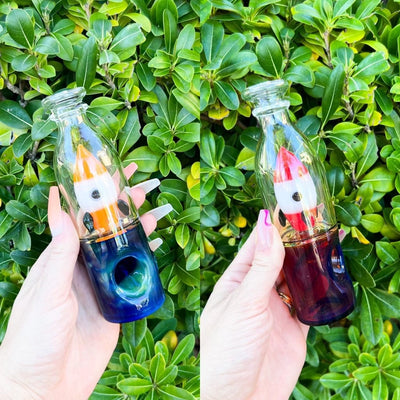 Fumed Rocket Glass Hand Pipe