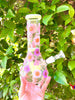 Green dried floral 8 inch bong with pink and purple dried floral