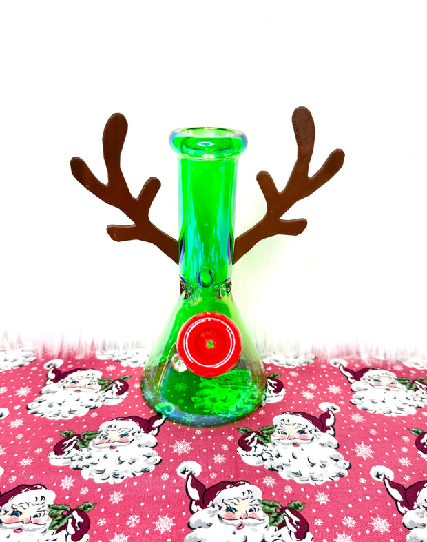 green reindeer glass bong