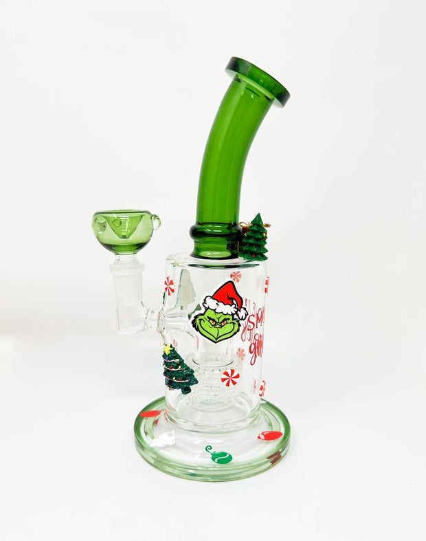Grinch hand pipe with glass bowl