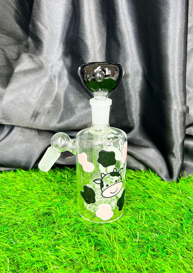 Black Cow 10in Glass Water Pipe/Bong