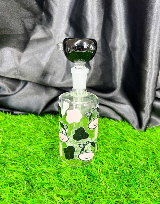 Black Cow 10in Glass Water Pipe/Bong