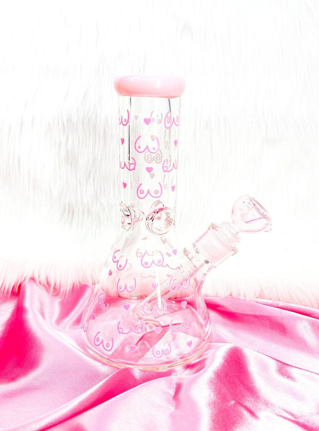 Boobies 10in Glass Water Pipe/Bong