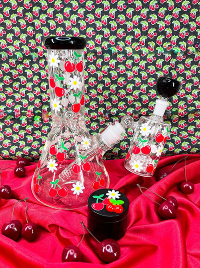 Cute Cherry 10in Glass Water Pipe/Bong