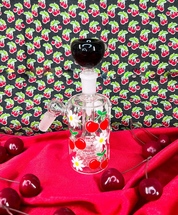 Cute Cherry 10in Glass Water Pipe/Bong