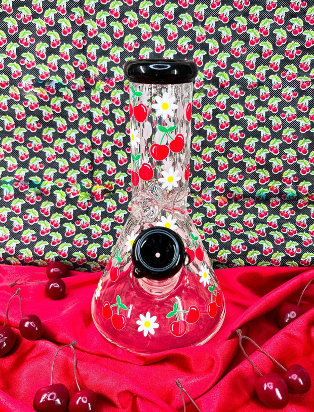 Cute Cherry 10in Glass Water Pipe/Bong