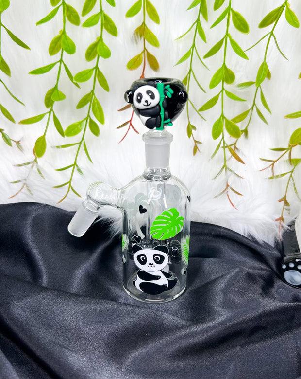 Cute Panda 10in Glass Water Pipe/Bong