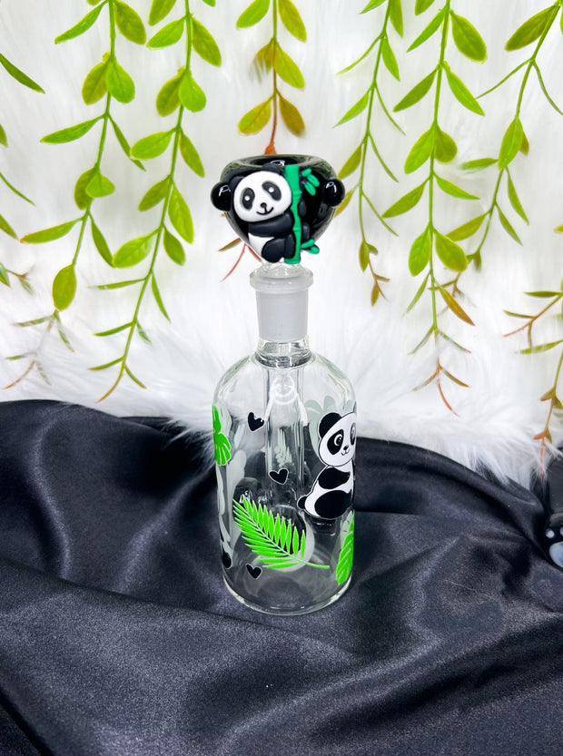 Cute Panda 10in Glass Water Pipe/Bong