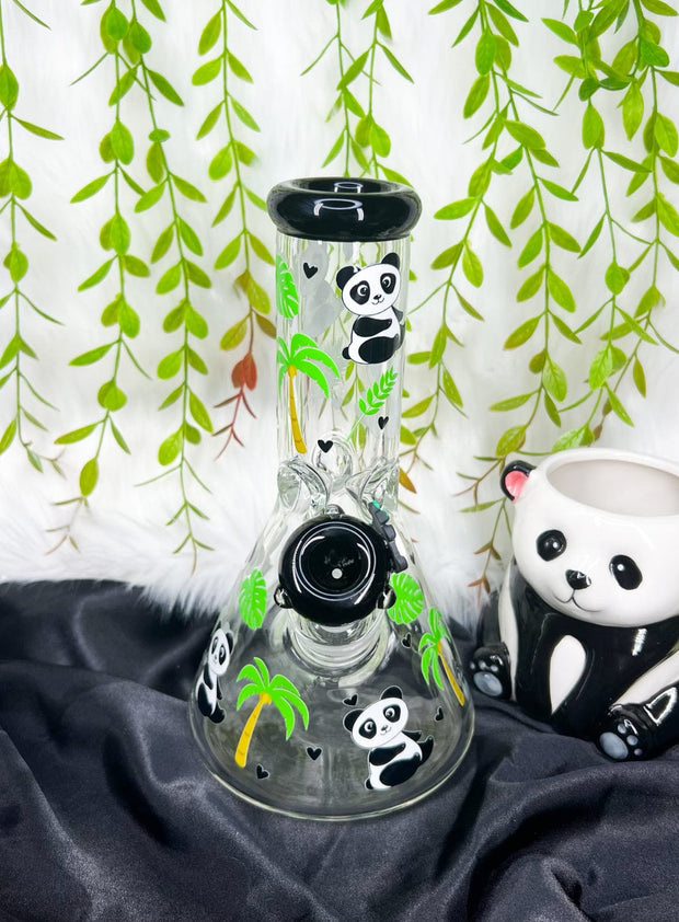 Cute Panda 10in Glass Water Pipe/Bong