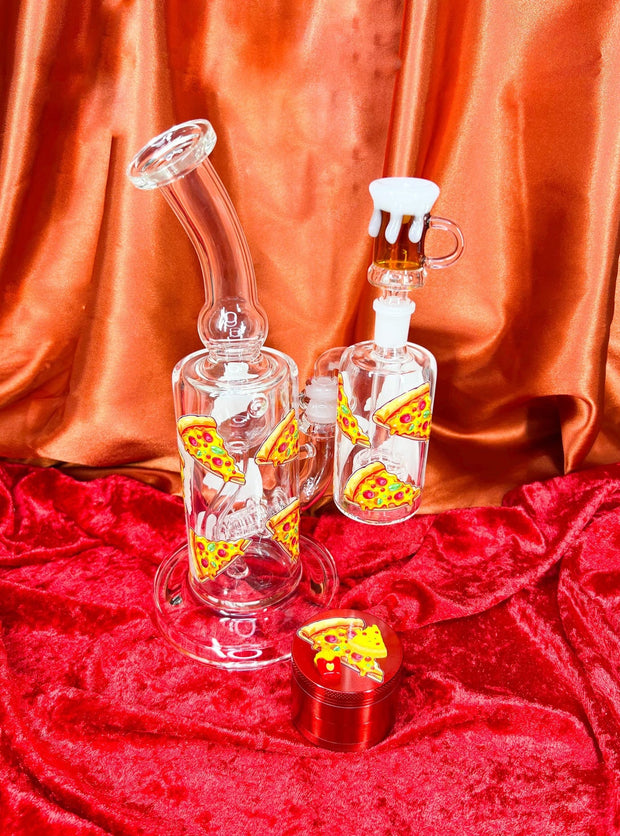 Slice of Pizza 10in Glass Water Pipe/Dab Rig