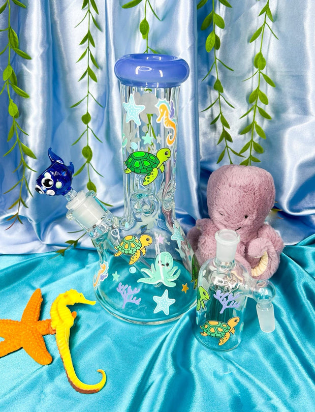 Under The Sea 10in Glass Water Pipe/Bong