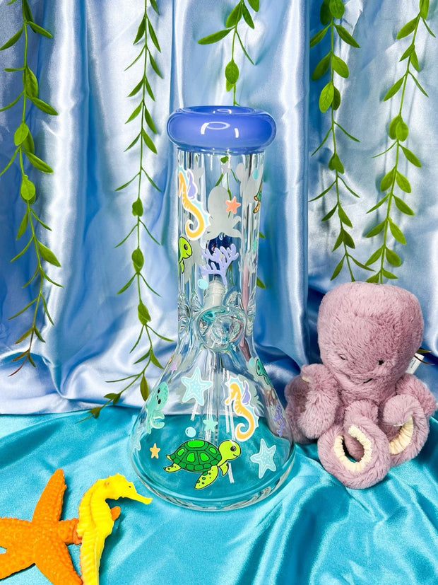 Under The Sea 10in Glass Water Pipe/Bong