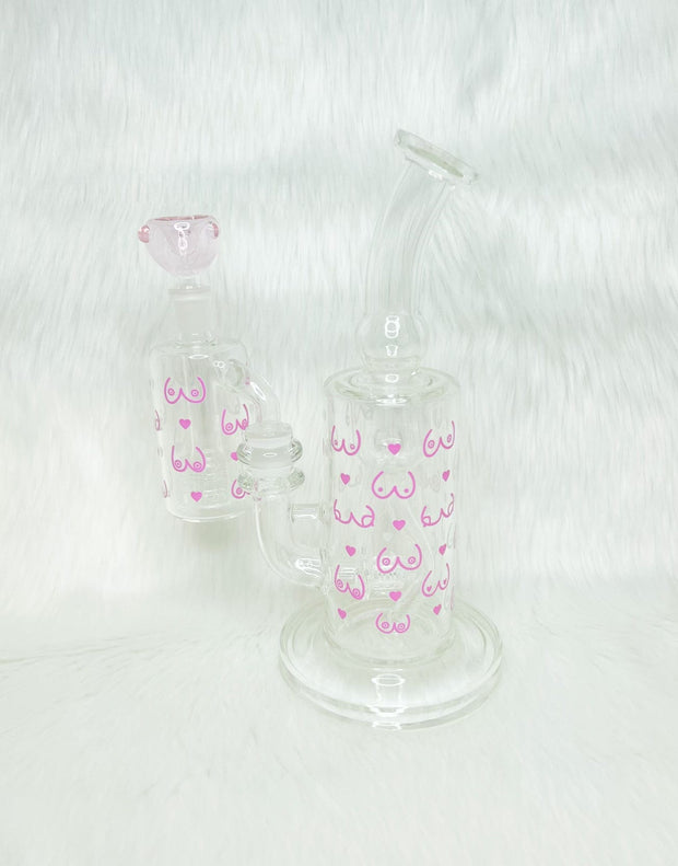 Boobies 10in Glass Water Pipe/Bong