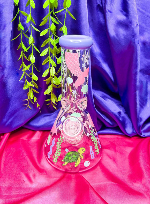 Cute Mermaid Tails 10in Glass Water Pipe/Bong