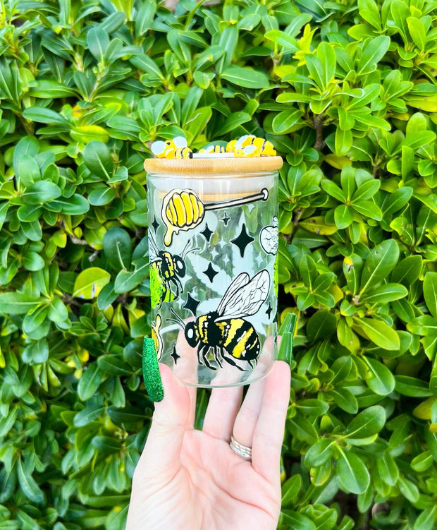 Weed Leaf Bee Stash Jar