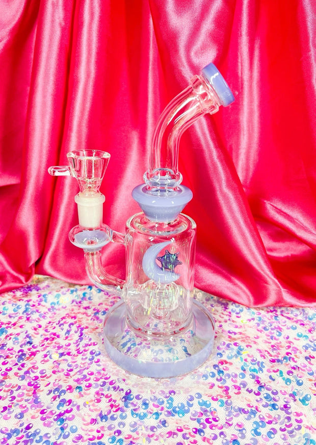 Purple Star & Moon Rig 🌙 | 8-in Glass Dab Rig | StayLit Design