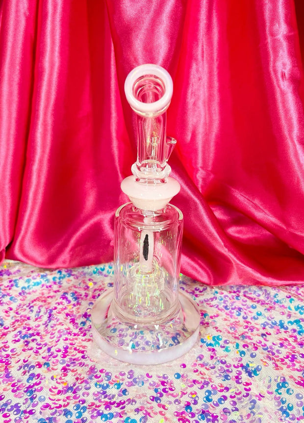 Pink Star & Moon Glass Water Pipe/Dab Rig