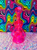 Neon Hot Pink 9in Recycler Glass Water Pipe/Dab Rig