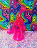 Neon Hot Pink 9in Recycler Glass Water Pipe/Dab Rig