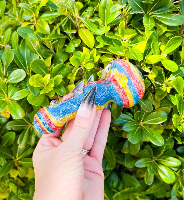Beautiful Rainbow Glass Hand Pipe