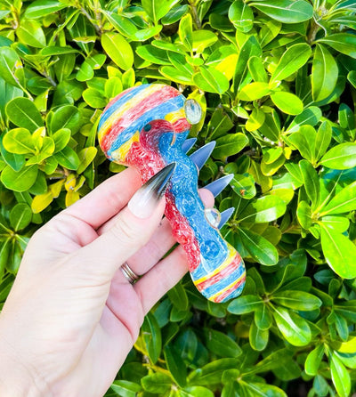 Beautiful Rainbow Glass Hand Pipe
