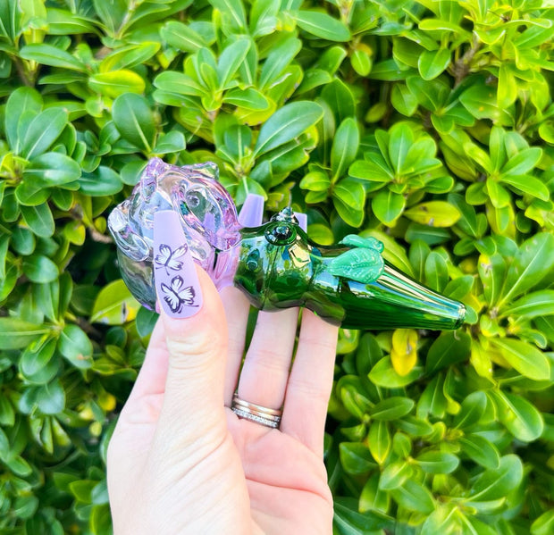 Purple Rose Glass Hand Pipe