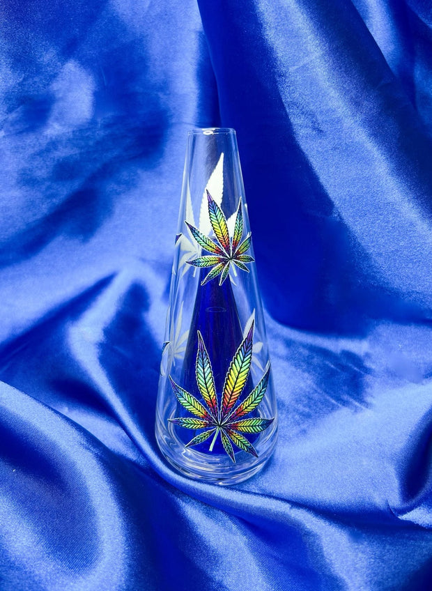 Rainbow Weed Leaf Puffco Glass Attachment Replacement