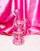 Pink Astronaut Space 8in Glass Water Pipe/Dab Rig
