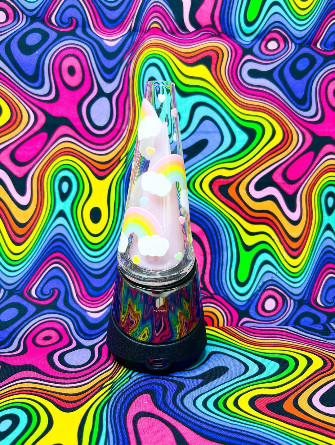 Pink Rainbows Puffco Glass Attachment | Girly Peak Replacement