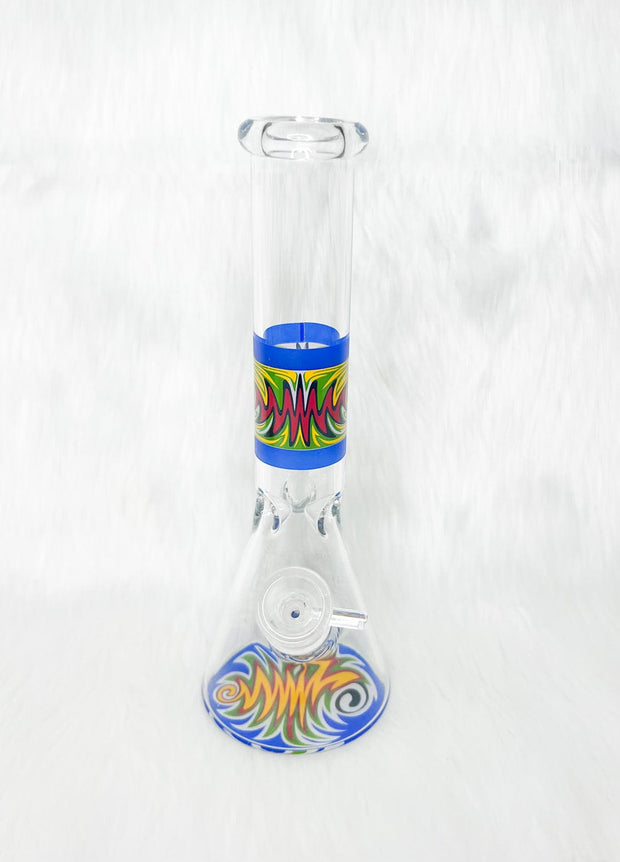 Wig Wag 10in Beaker Glass Water Pipe/Bong