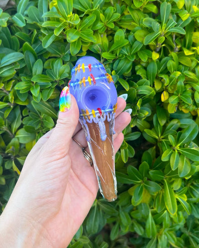 Purple ice Cream Glass Hand Pipe