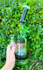 Cheech Green Fumed Crystal Recycler Glass Water Pipe/Rig