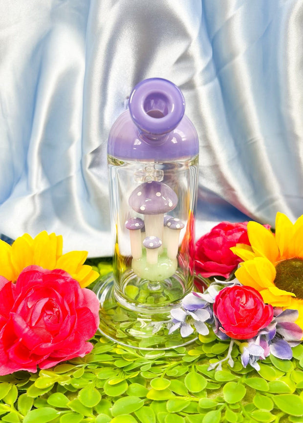 Milky Magical Mushroom Glass Water Pipe/Dab Rig