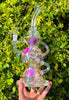 Iridescent Orb Dried Floral Recycler Glass Water Pipe/Dab Rig