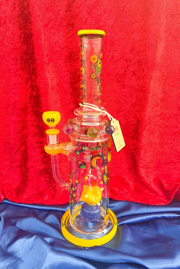 Cheech Colorful Blocks Glass Water Pipe/Dab Rig