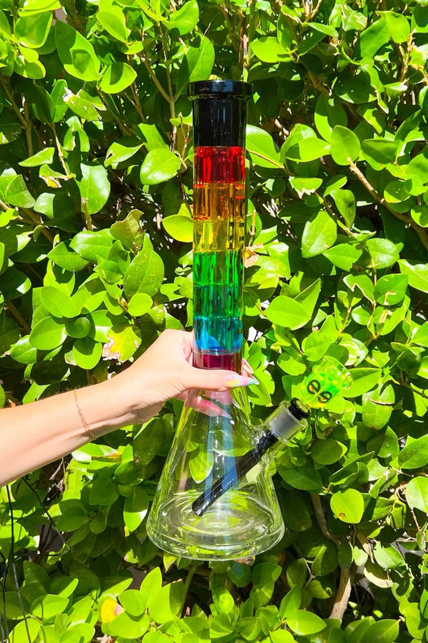 Cheech Rainbow Glycerin Glass Water Pipe/Bong