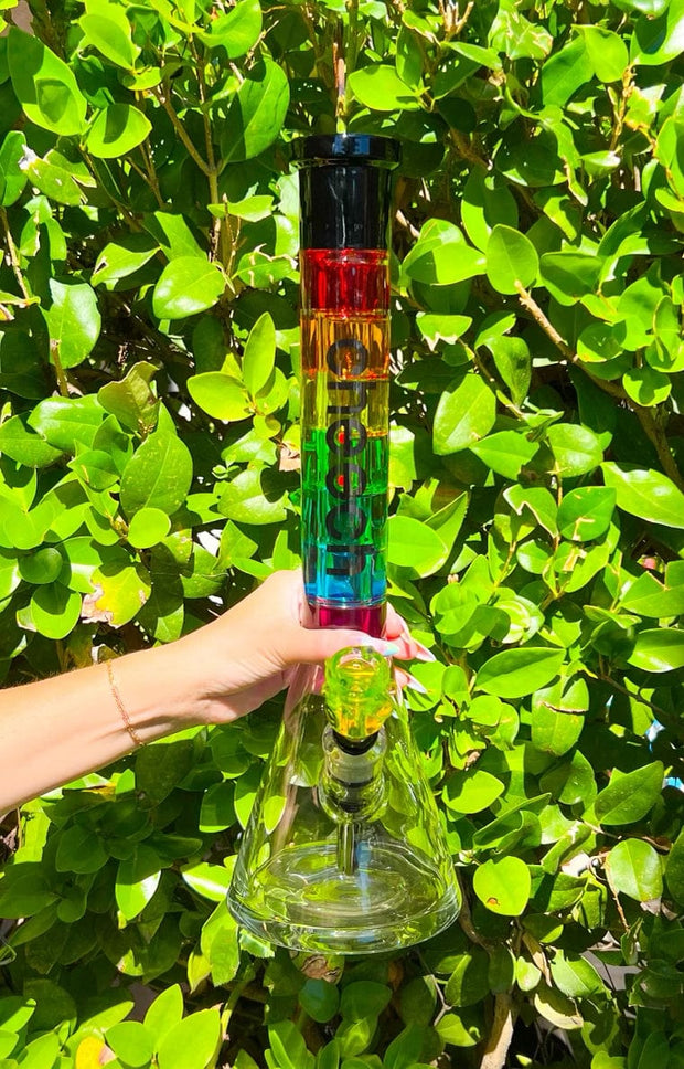 Cheech Rainbow Glycerin Glass Water Pipe/Bong