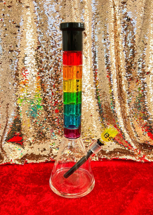 Cheech Rainbow Glycerin Glass Water Pipe/Bong