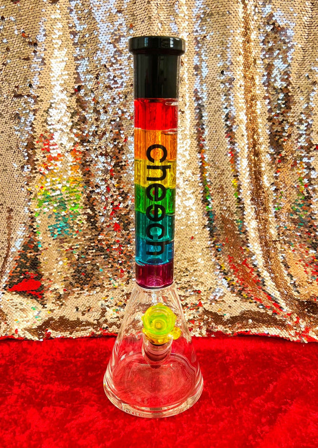 Cheech Rainbow Glycerin Glass Water Pipe/Bong