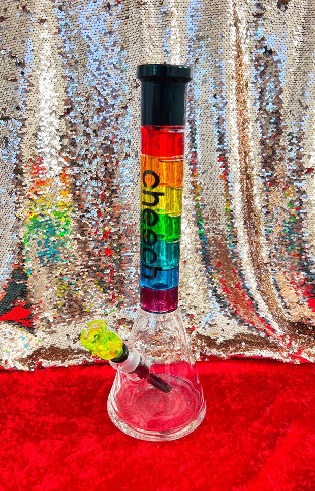 Cheech Rainbow Glycerin Glass Water Pipe/Bong