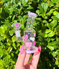 Pink Glitter Skulls & Spiders Glass Water Pipe/Dab Rig