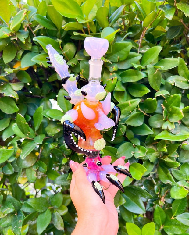Milky Pink Claw Monster Water Pipe/Dab Rig
