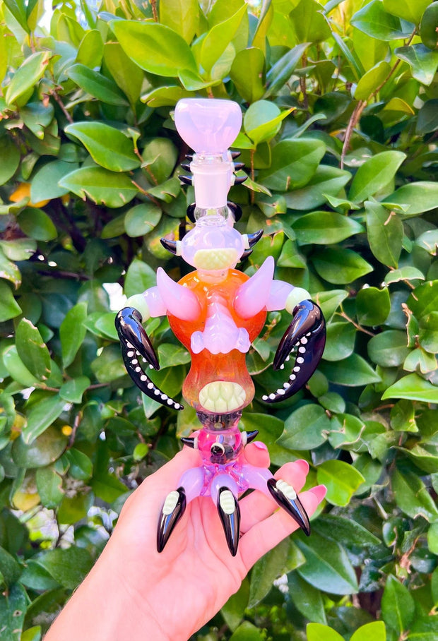 Milky Pink Claw Monster Water Pipe/Dab Rig