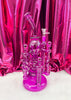 Fuchsia Princess Tower Recycler Glass Water Pipe/Dab Rig