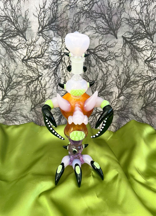 Milky Pink Claw Monster Water Pipe/Dab Rig