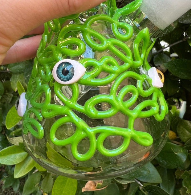 Green 8in Eyeballs Water Pipe/Bong
