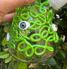 Green 8in Eyeballs Water Pipe/Bong