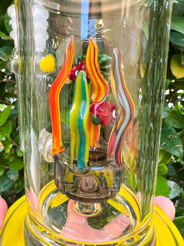StayLit 10.25in Under The Sea Bent Neck Glass Water Hand Pipe/Dab Rig