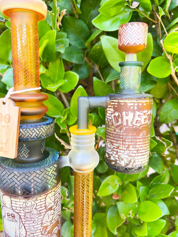 Cheech Graffiti Artist Glass Water Pipe & Ash Catcher/Dab Rig